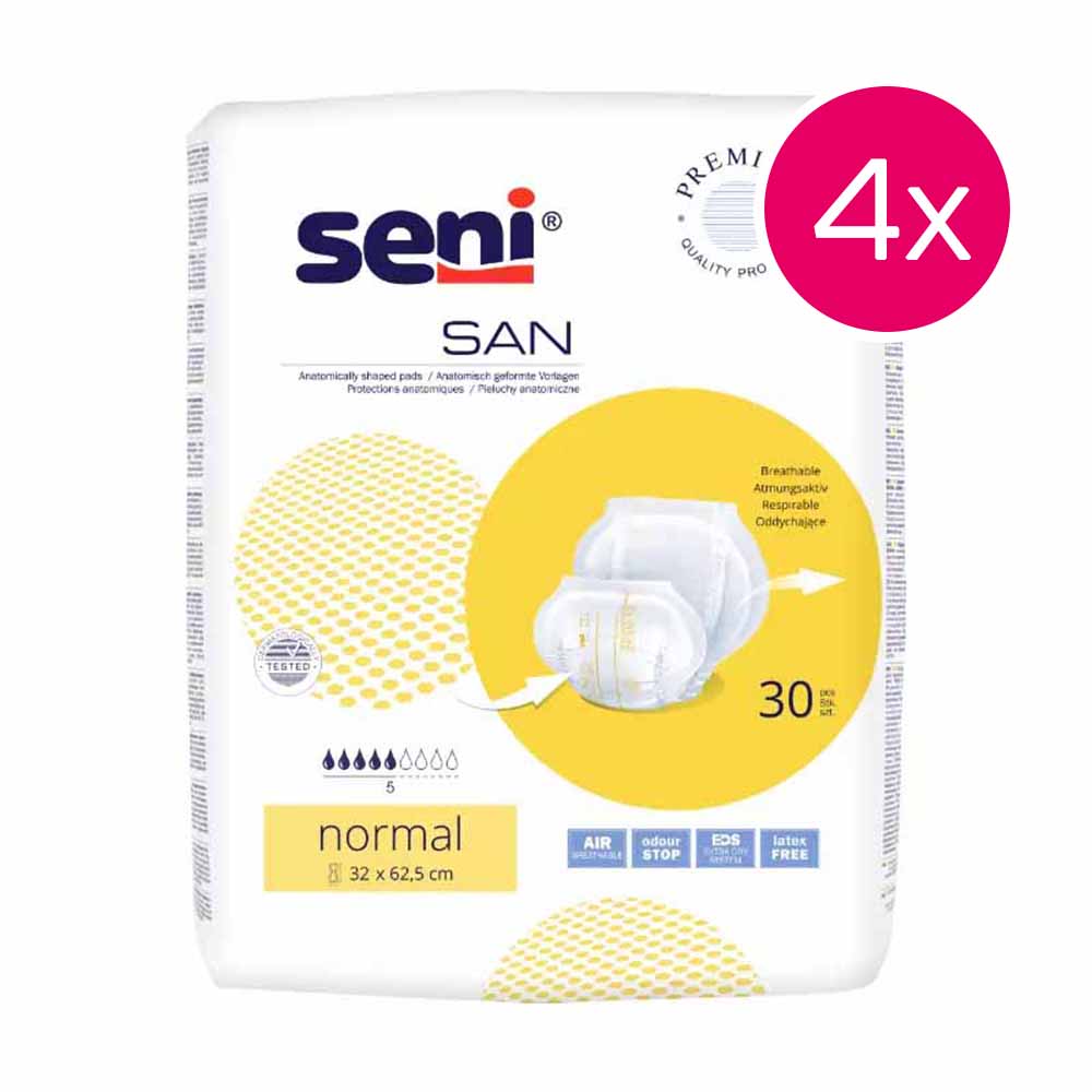 SENI SAN Normal - 4 x 30 Stück | Normal | 1 Karton - 4 x 30 Stück | 9450.1